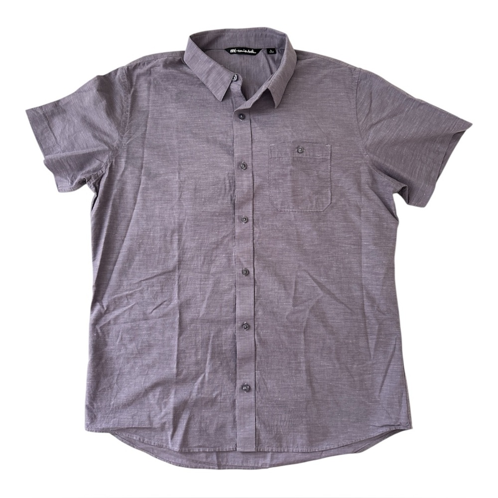 Travis Matthew Men’s Purple/Lavender Chambray Short Sleeve Shirt size‎ L